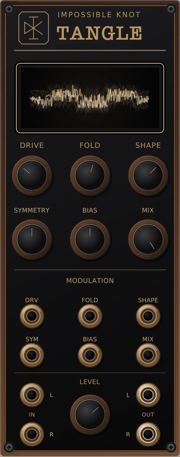Tangle in Rack, with its controls and display active.